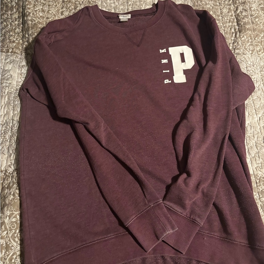 PINK Victoria's Secret Burgundy Crewneck Sweater